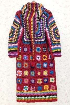 100% Wool Handmade Hippie Cardigan