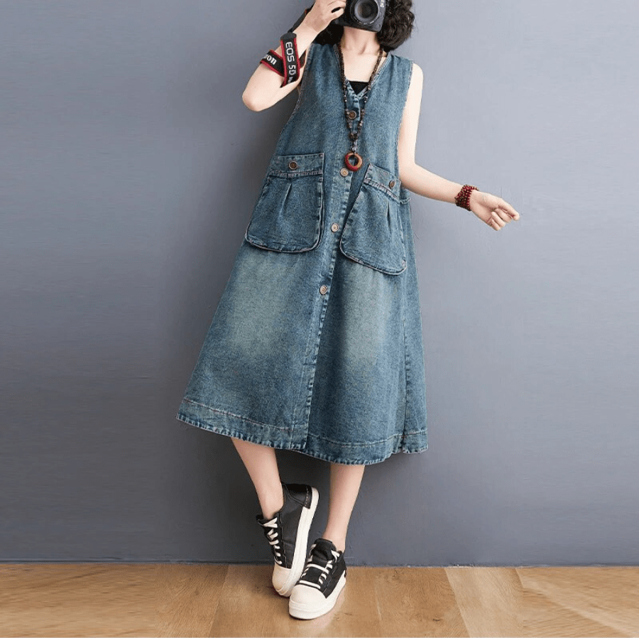 Robe salopette en jean Sunday Ready