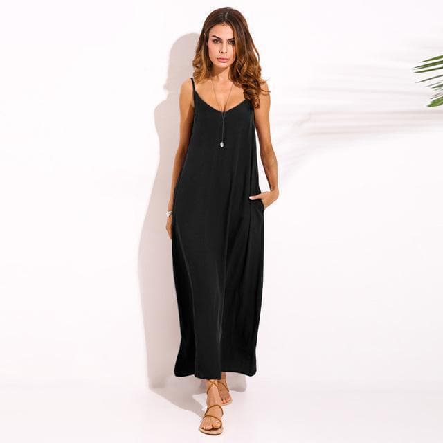 Robe de plage bohème sans manches à col en V