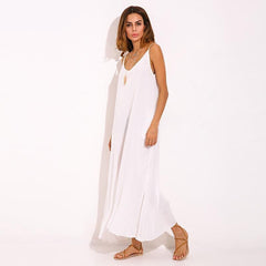 Robe de plage bohème sans manches à col en V