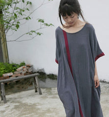 Robe asymétrique en coton et lin Inner Peace | Lotus