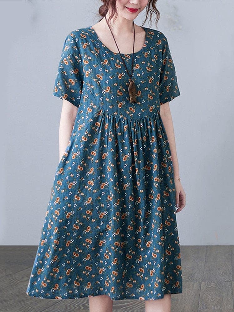 Robe mi-longue fleurie Sweet Modesty