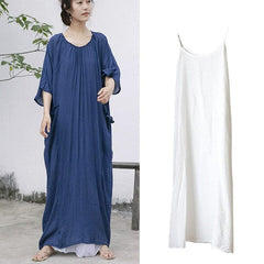 Robe t-shirt ample en coton et lin | Lotus