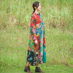 Chinesisches Kleid mit Blumen-Patchwork