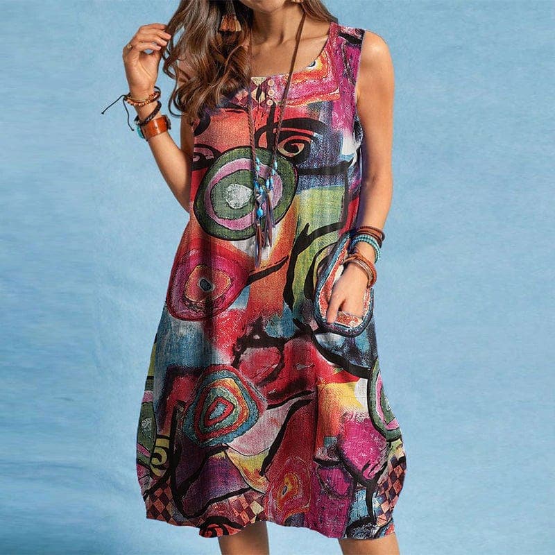 Geometric African Prints Baggy Dress