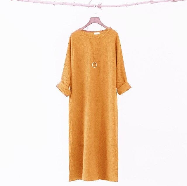 Loose Fluid Cotton Linen Dress | Zen