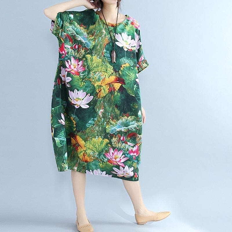 Sweet Emotion Loose Floral Midi Dress