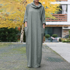 Alpha State Loose Turtleneck Maxi Dress