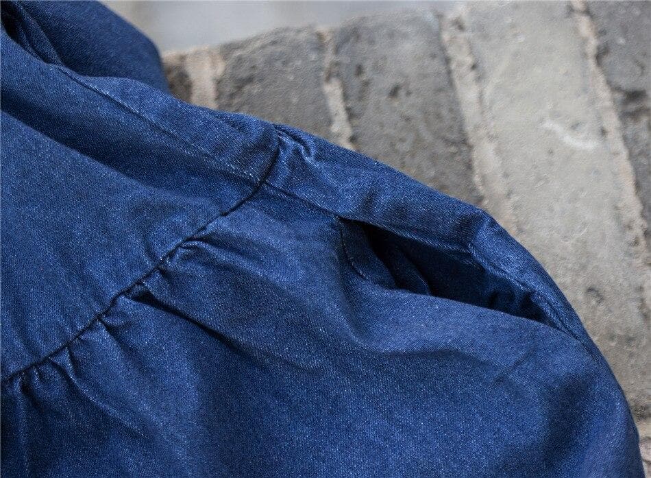 Robe mi-longue en denim à manches longues | Zen