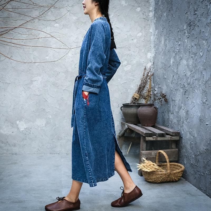 Robe ample en jean vintage coupe trapèze | Zen