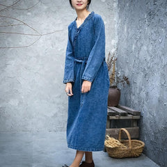 Robe ample en jean vintage coupe trapèze | Zen