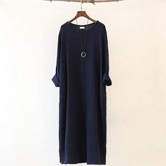 Loose Fluid Cotton Linen Dress | Zen