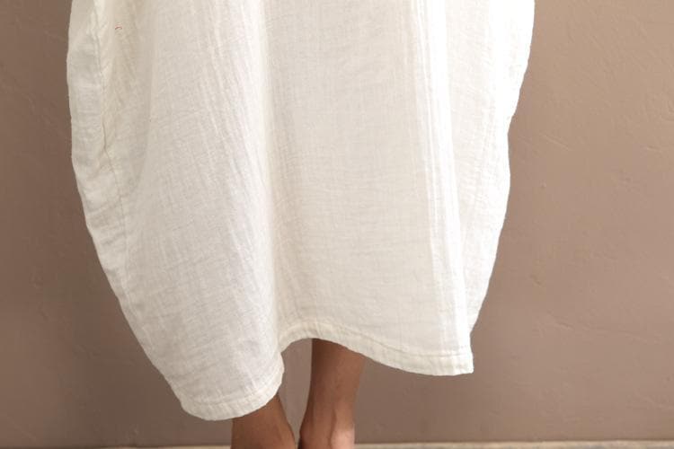 Loose Pure Colors Cotton Linen Maxi Dress  | Zen