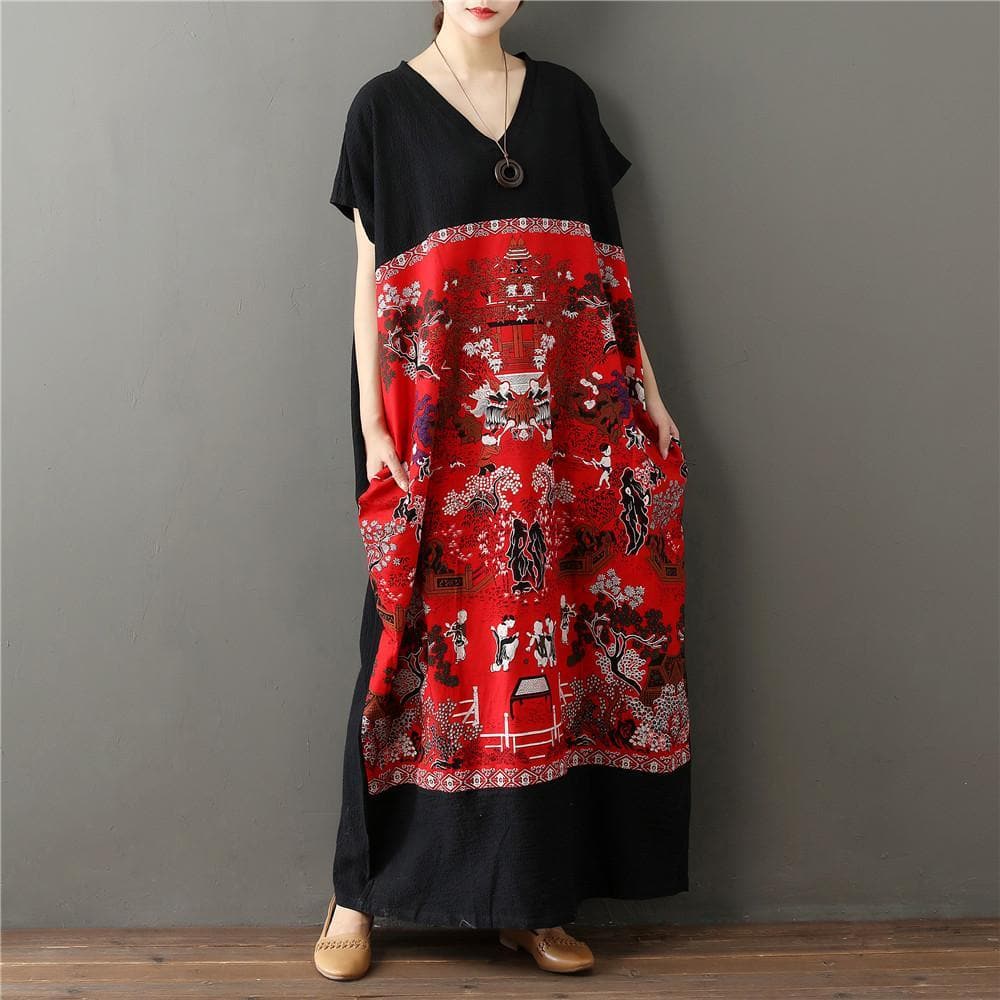 Maxikleid im chinesischen Stil