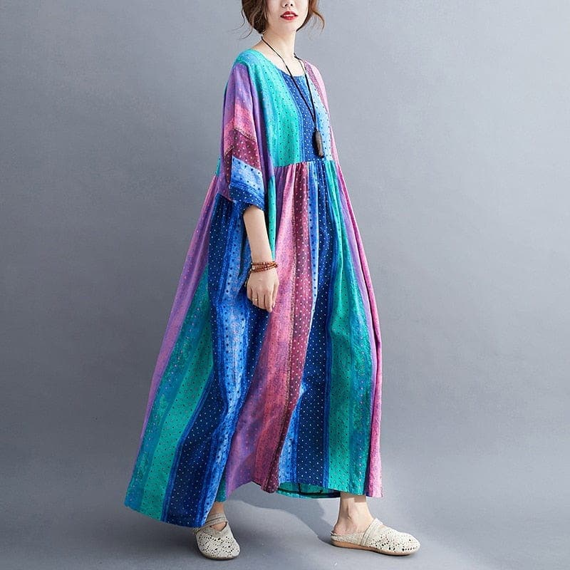 Robe bohème oversize à rayures