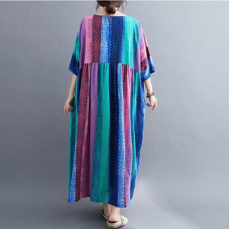 Robe bohème oversize à rayures