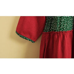 Robe Hippie Bohème Franfreluche Rouge et Verte