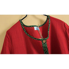 Robe Hippie Bohème Franfreluche Rouge et Verte