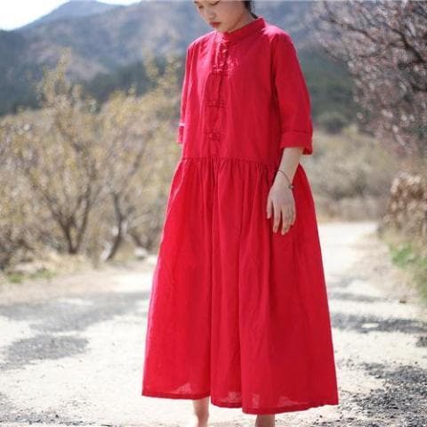 Oversized Linen Midi Dress  | Zen