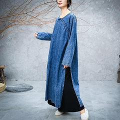 Split Sides Loose Denim Dress