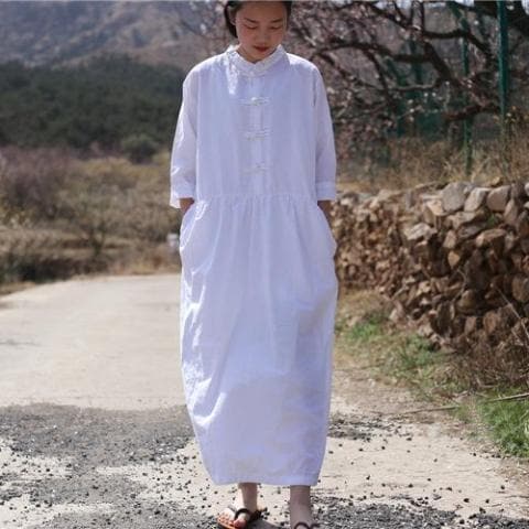 Oversized Linen Midi Dress  | Zen