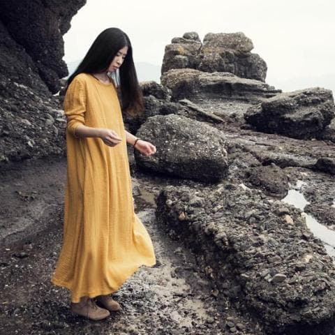 Robe décontractée en lin grande taille Zen | Zen