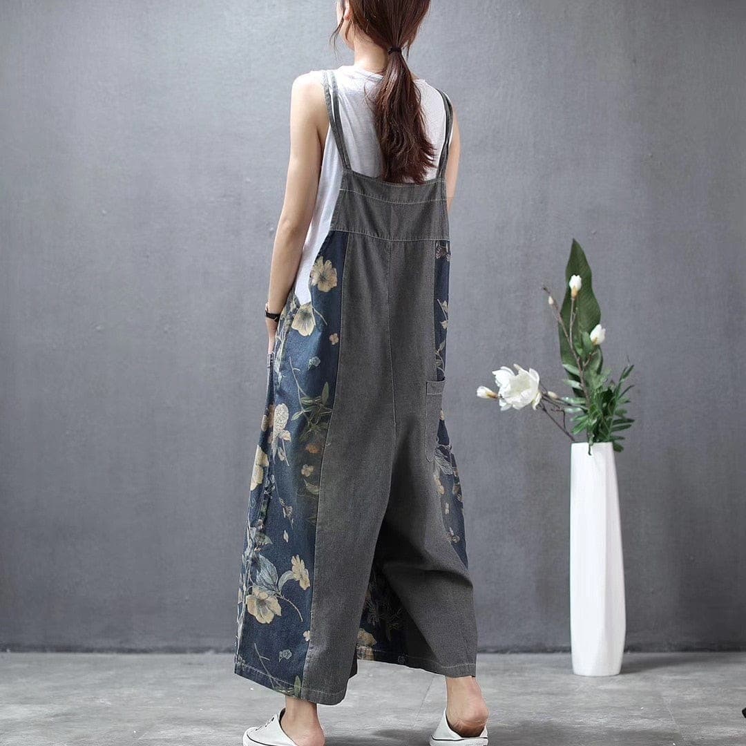 Wide Leg Loose Floral Overall