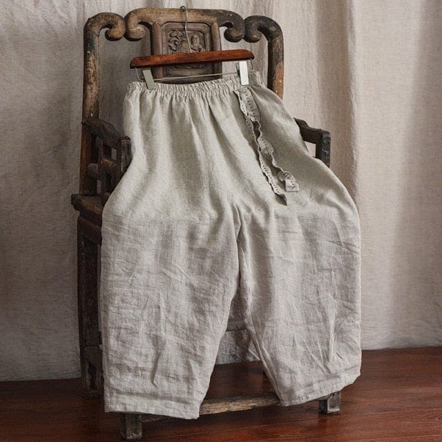 Loose Cotton and Linen Harem Pants