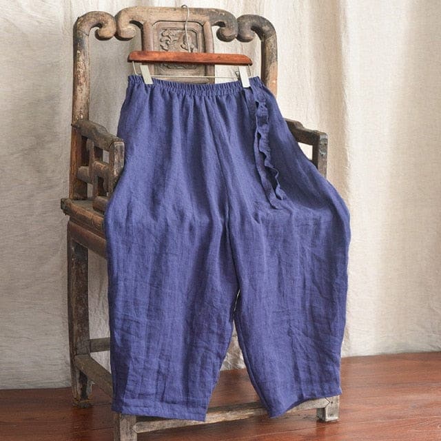 Loose Cotton and Linen Harem Pants