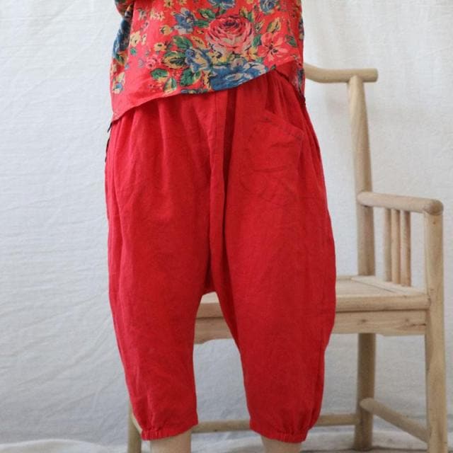 Cotton Linen Loose Harem Pants | Hippie