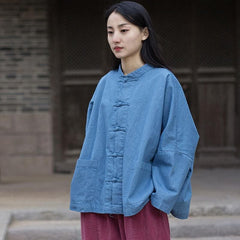 Chinesische Jeansjacke mit Fledermausärmeln | Zen