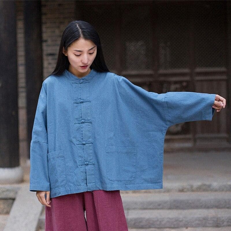 Chinesische Jeansjacke mit Fledermausärmeln | Zen