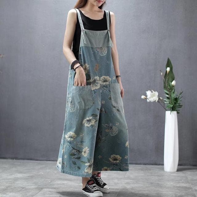 Wide Leg Loose Floral Overall