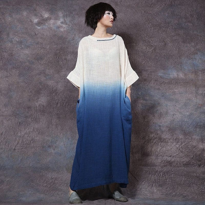 Fluid Gradient Loose Maxi Dress