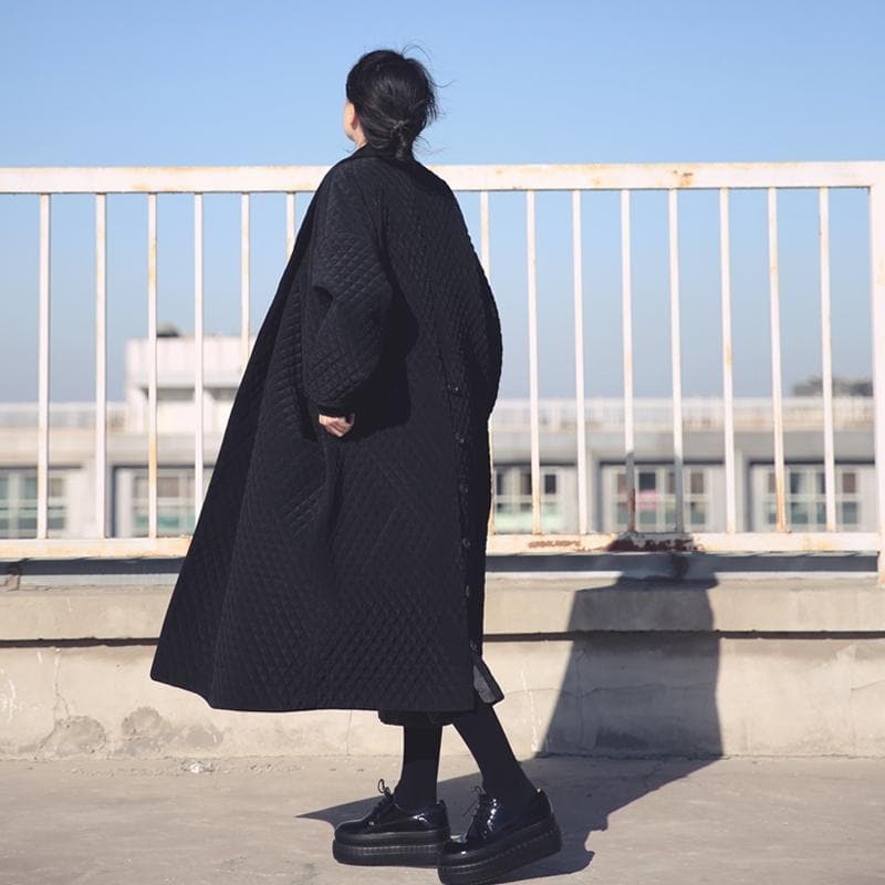 Loose Oversized Black Trench Coat