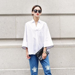 Low High Loose Cotton Shirt