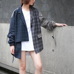 Asymmetrical Plaid Jacket | Millennials