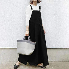 Passion Square Collar Maxi Overall Dress