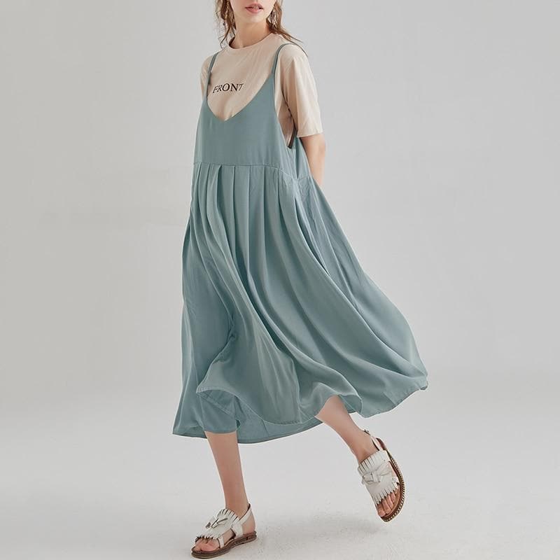 Robe salopette mi-longue en coton « Soak Up The Sun »