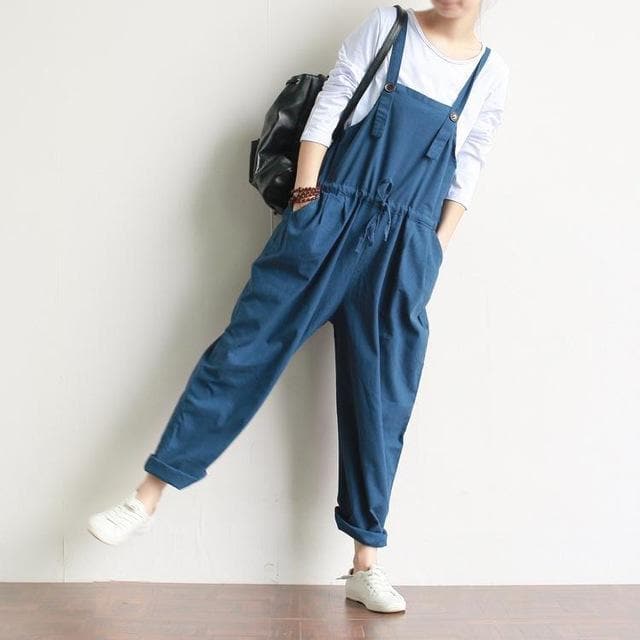 Vintage Pleated Linen Overall