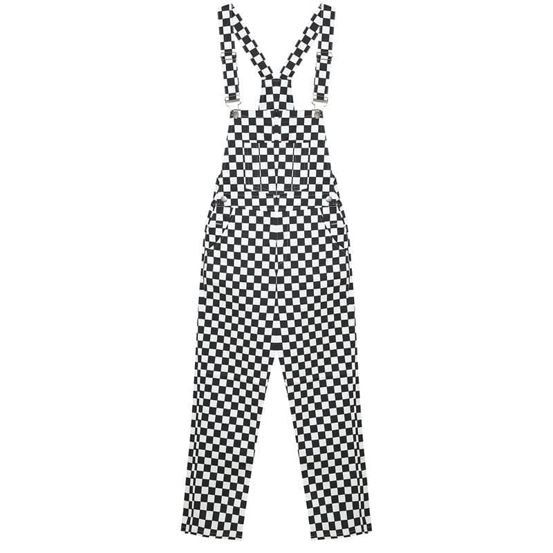 Black And White Check Vintage Overall