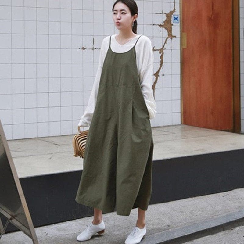 Oversized Bell Bottom Loose Overall