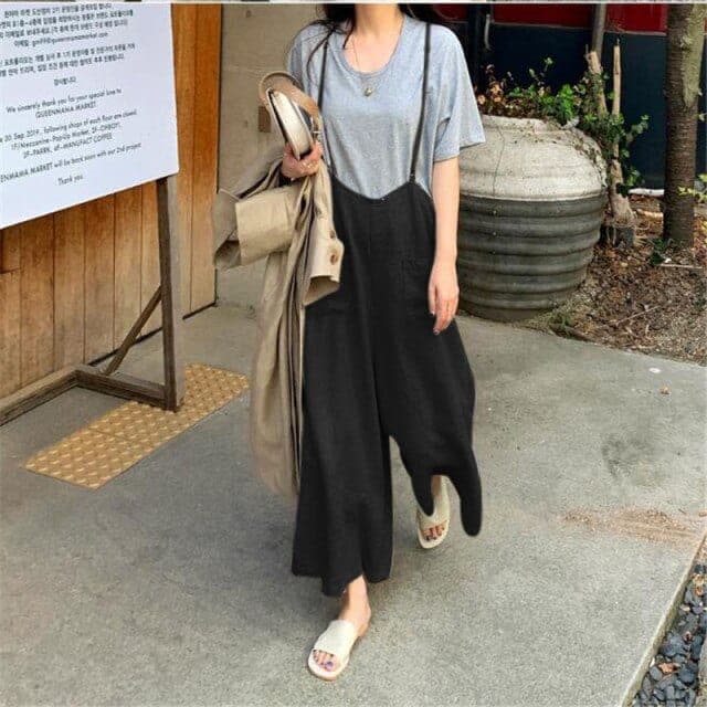 Cotton and Linen Loose Overall