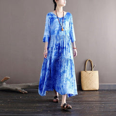 Robe mi-longue tie-dye bleue Sky is the Limit