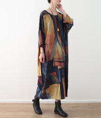 Abstract Prints Loose Retro Dress