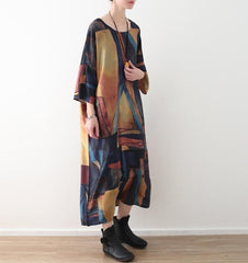 Abstract Prints Loose Retro Dress