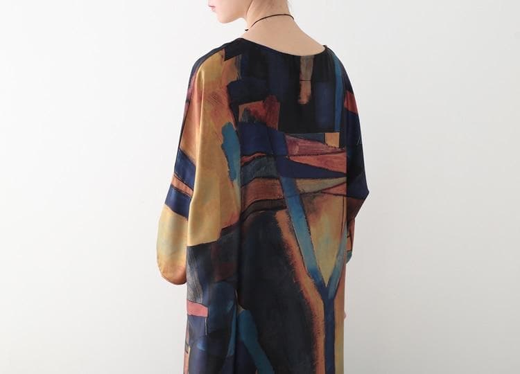 Abstract Prints Loose Retro Dress