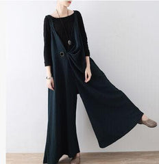 Wide Leg Cotton and Linen Overall