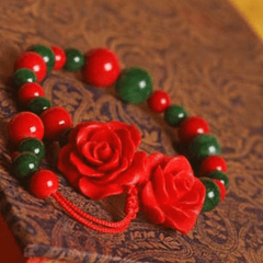 2 Roses Handmade Beaded Bracelet