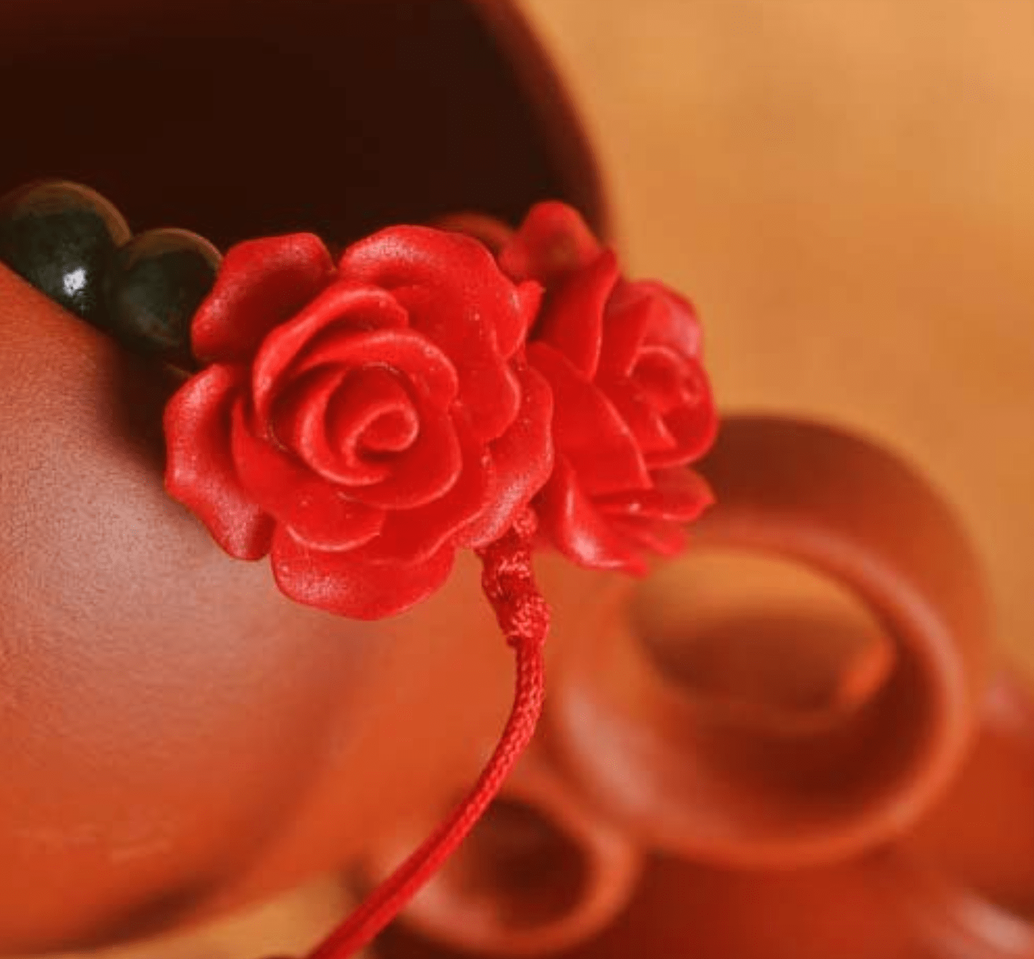 2 Roses Handmade Beaded Bracelet